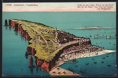 AK Helgoland, Vogelschau-Gesamtansicht