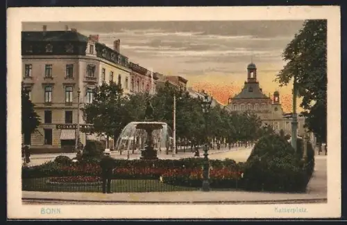 AK Bonn, Kaiserplatz, Brunnen, historische Gebäude