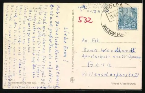 AK Apolda, Bergschule, Pestalozzischule, Herressener Promenade