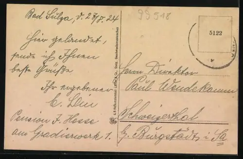 AK Bad Sulza i. Th., Ortsansicht mit Kirche