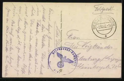 AK Dessau, Kavalierstrasse, Herzogl. Palais und Hoftheater