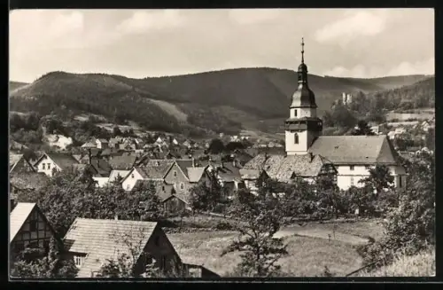 AK Steinbach-Hallenberg /Thür., Ortsansicht mit Kirche