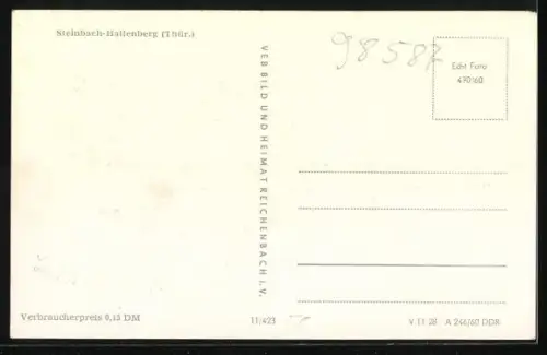 AK Steinbach-Hallenberg /Thür., Ortsansicht mit Kirche