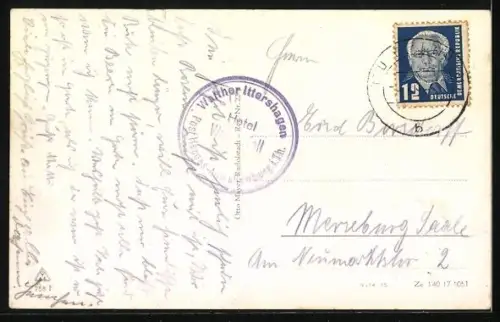 AK Trusetal /Thür., Hotel Wasserfall am Trusentaler Wasserfall, Walther Ittershagen