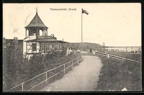 AK Timmendorfer Strand, Uferpromenade mit Restaurant