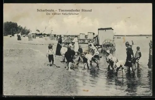 AK Scharbeutz, Timmendorfer Strand, Badekarren, Kinder beim Spiel im flachen Wasser