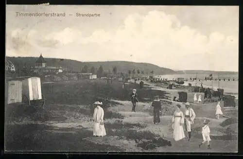AK Timmendorferstrand, Partie am Strand mit Urlaubern
