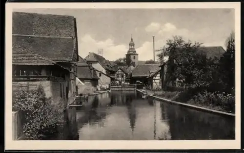 AK Bad Berka, Blick über den Mühlgraben