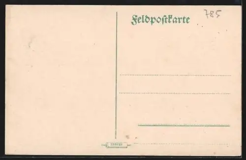 Künstler-AK Melsbeke, Vue d`une maison entourée de forêt et de granges