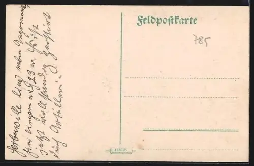 Künstler-AK Herbaville, Maison de campagne entourée de forêt et granges