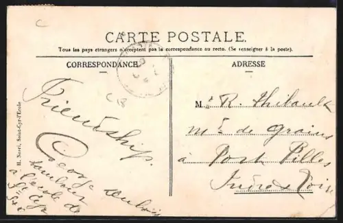 AK Saint-Cyr-l`École, Hirondelles transportant des photos avec inscription Amitiés de St-Cyr-l`École