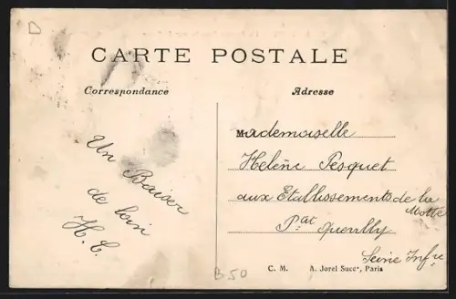 AK Poissy, Un Bateau-Buvette sur la Seine