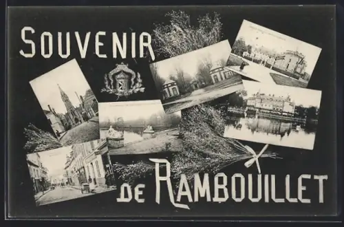 AK Rambouillet, Souvenir avec vues variées de la ville et paysages environnants