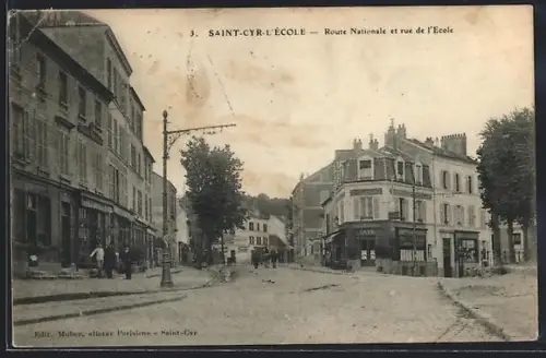 AK Saint-Cyr-l`École, Route Nationale et rue de l`École