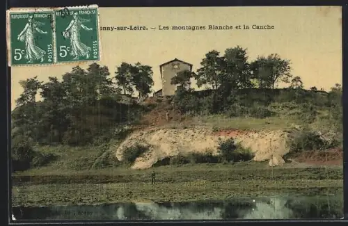 AK Bonny-sur-Loire, Les montagnes Blanche et la Canche