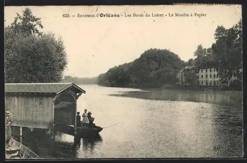 AK Orléans, Les Bords du Loiret, Le Moulin à Papier
