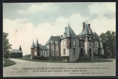 AK Courcelles-le-Roy, Château près de Châtillon-sur-Loire, habité par Charles VII et Agnès Sorel