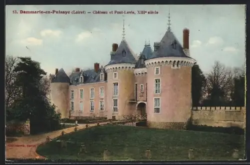 AK Dammarie-en-Puisaye /Loiret, Château et Pont-Levis, XIIIe siècle