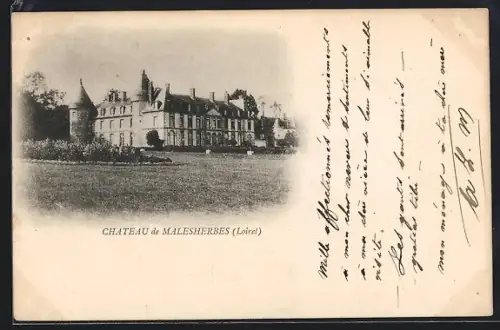 AK Malesherbes /Loiret, Château de Malesherbes et ses jardins verdoyants