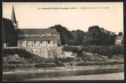 AK La Chapelle-Saint-Mesmin /Loiret, L`Église et Entrée de la Crypte
