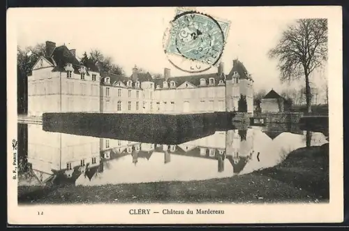 AK Cléry, Château du Mardereau et son reflet dans l`eau calme