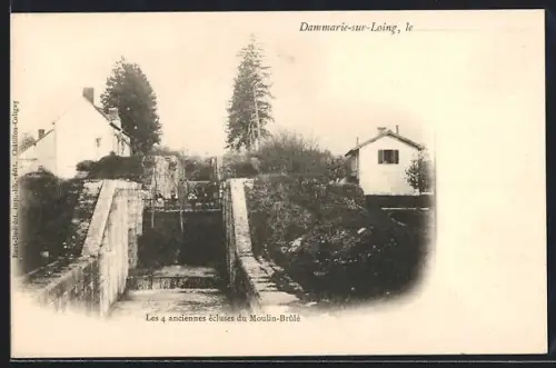 AK Dammarie-sur-Loing, Les 4 anciennes écluses du Moulin-Brûlé