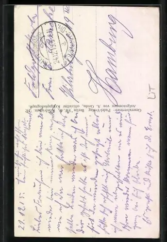 AK Landrowo bei Wilna, Von den Russen gesprengter Eisenbahnviadukt