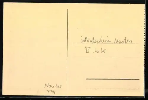 AK Nantes, Soldatenheim II. WK, Innenansicht