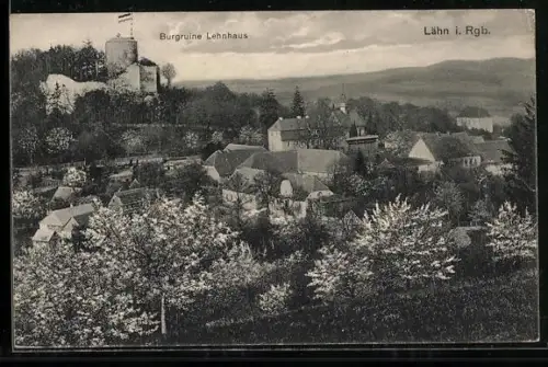 AK Lehnhaus, Panorama mit der Burgruine