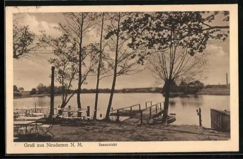AK Neudamm /N. M., Seeansicht