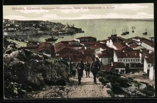 AK Shkodra, Skutariseer Bojanabrücke, Hafen & Bazarviertel
