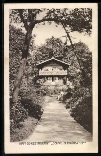 AK Frankfurt a. M., Cafe-Restaurant Schweizerhäuschen in der Taunusanlage