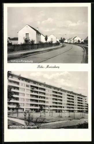 AK Köln-Marienburg, Volksparksiedlung, Hochhaus im Volkspark