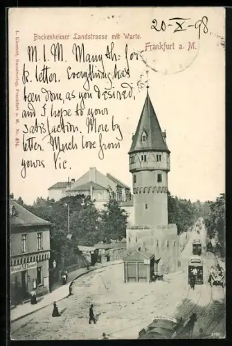 AK Frankfurt a. M., Bockenheimer Landstrasse mit Warte