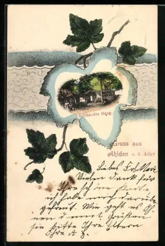 AK Ahlden a. d. Aller, Rothardts Burg, Blätter