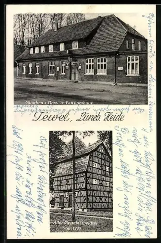 AK Tewel /Lüneb. Heide, Gieschens Gast- und Pensionshaus, Alter Getreidespeicher