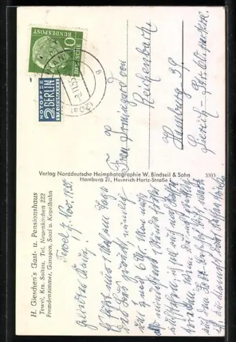 AK Tewel /Lüneb. Heide, Gieschens Gast- und Pensionshaus, Alter Getreidespeicher