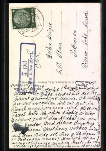 AK Tewel /Lüneb. Heide, Grefes Gasthaus, Kriegerdenkmal, Getreidespeicher