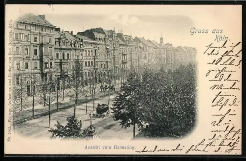 AK Köln-Neustadt, Kutsche am Hansaring