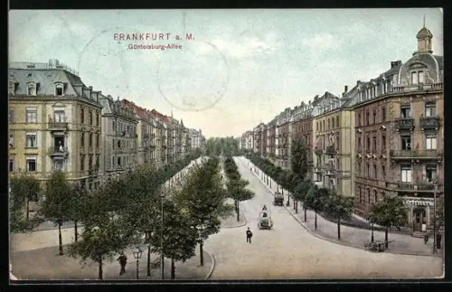 AK Frankfurt-Nordend, Blick in die Günthersburgallee