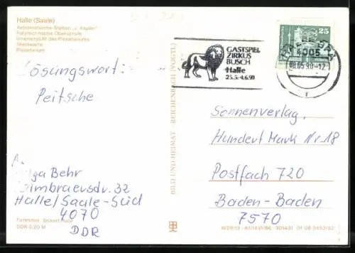 AK Halle / Saale, Astronomische Station J. Kepler, Polytechnische Oberschule, Sternwarte