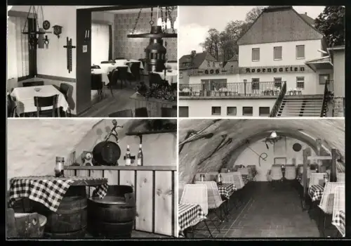 AK Diesbar üb. Riesa, HOG Rosengarten, Restaurant, Weinkeller und Weinecke