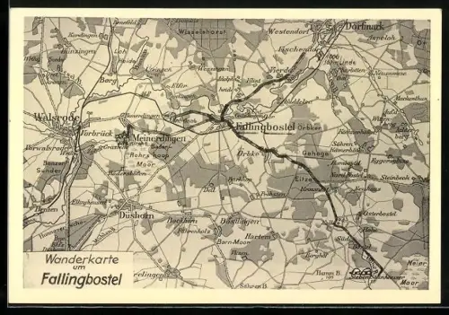 AK Fallingbostel, Landkarte von Fallingbostel und Umgebung