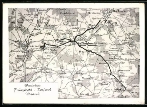 AK Fallingbostel, Wanderkarte mit Dorfmark und Walsrode