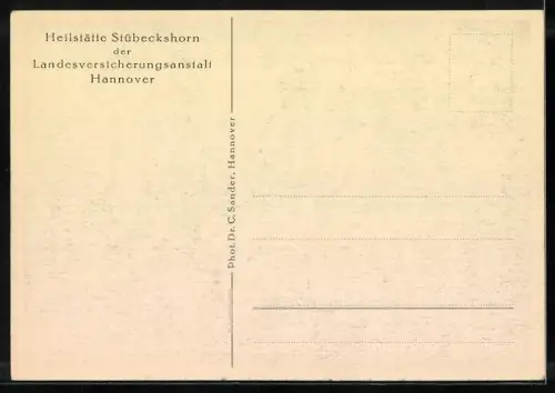 AK Stübeckshorn b. Soltau, Heilstätte der LVA Hannover, Speisesaal
