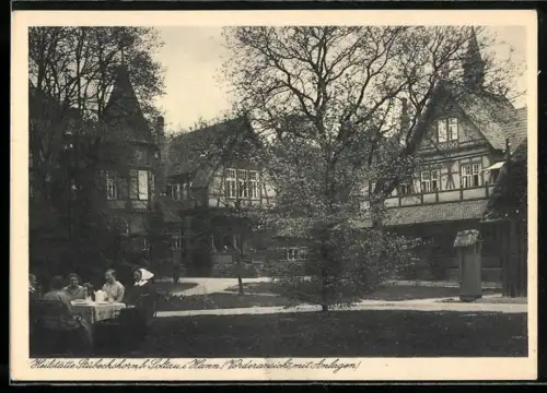 AK Stübeckshorn b. Soltau, Heilstätte der LVA Hannover, Vorderansicht mit Anlagen