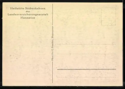 AK Stübeckshorn b. Soltau, Heilstätte der LVA Hannover, Tagesraum