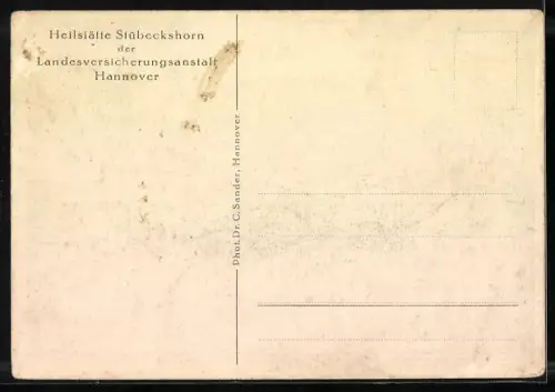 AK Stübeckshorn b. Soltau, Heilstätte der LVA Hannover, Speisesaal