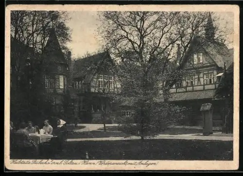 AK Stübeckshorn, Heilstätte Stübeckshorn, Vorderansicht mit Anlagen