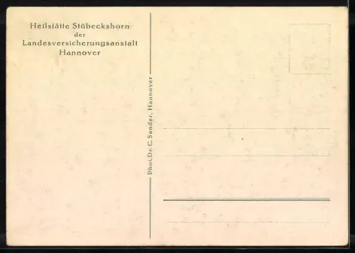 AK Stübeckshorn b. Soltau, Heilstätte der LVA Hannover, Tagesraum
